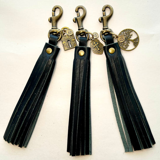 Heaven Inspired Leather Tassel Keychain