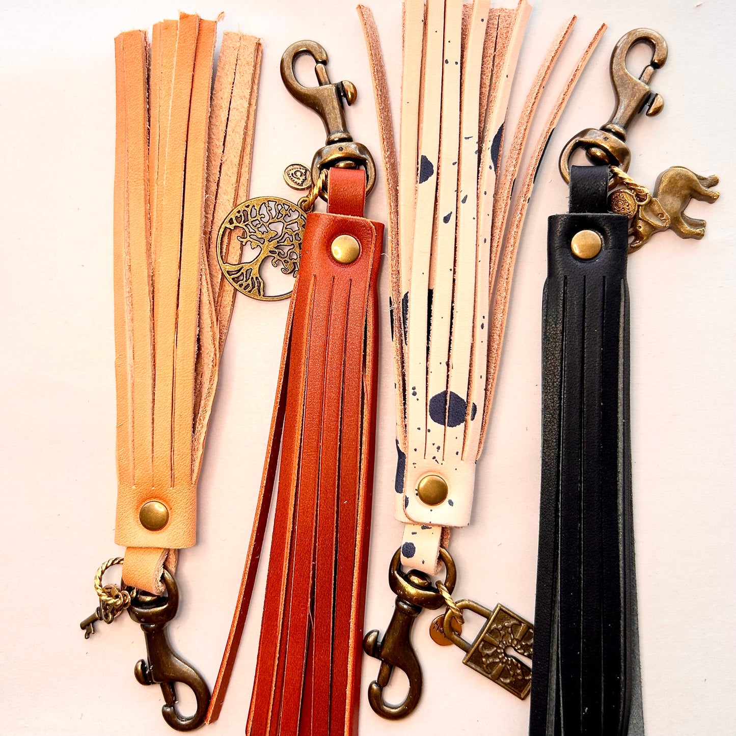 Heaven Inspired Leather Tassel Keychain