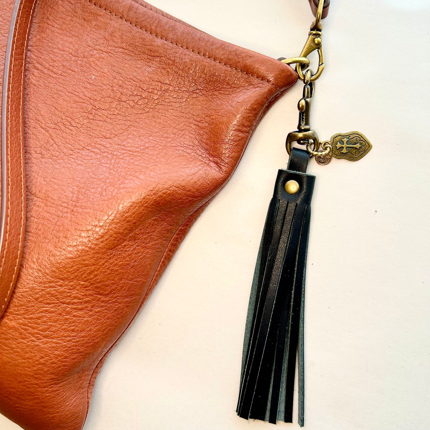 Heaven Inspired Leather Tassel Keychain