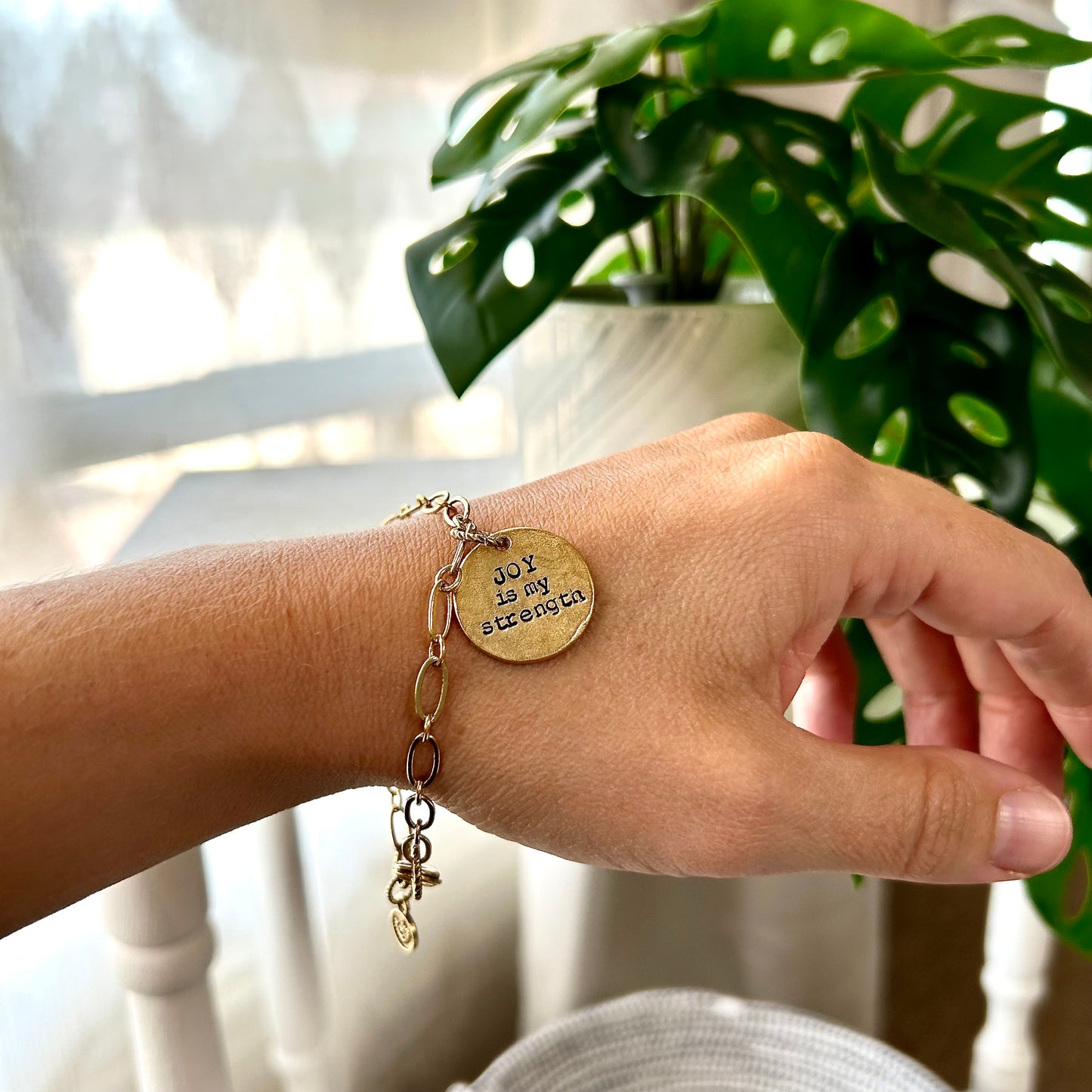 Joy Is My Strength Oval Bracelet