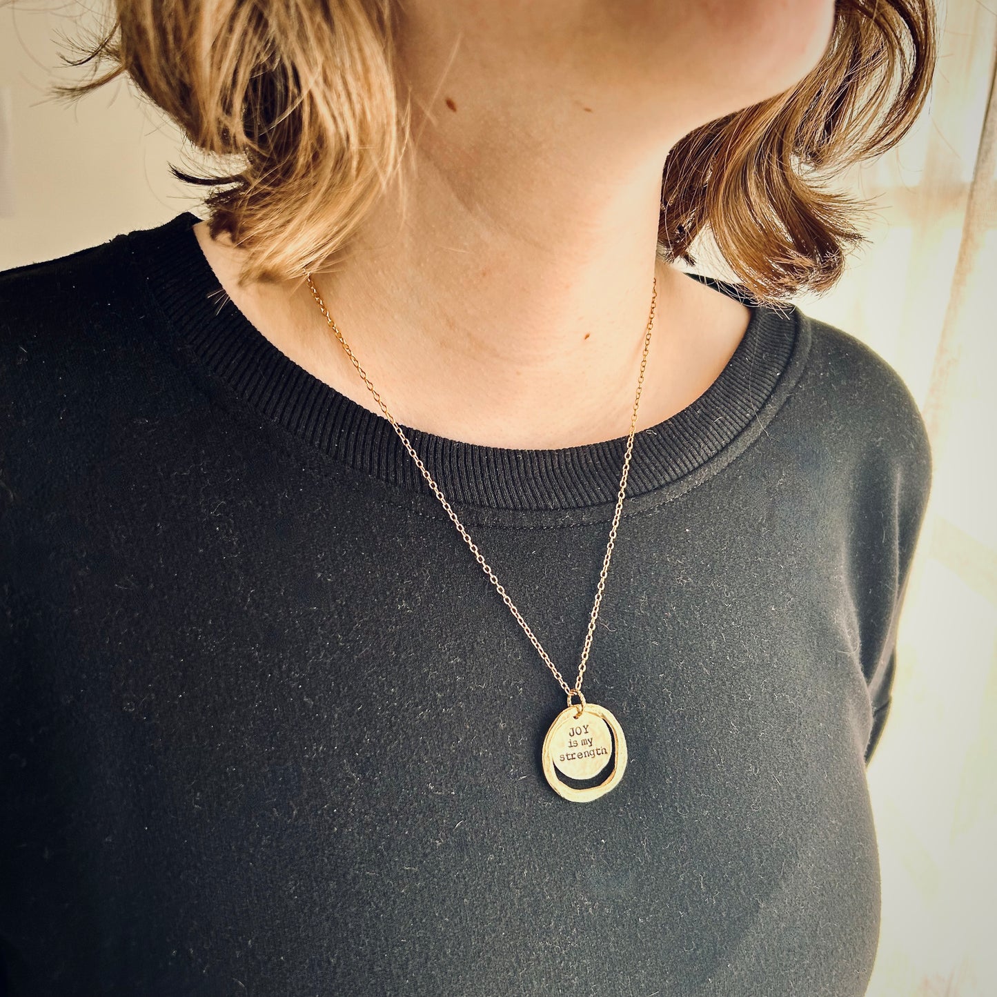 Joy Is My Strength Halo Necklace