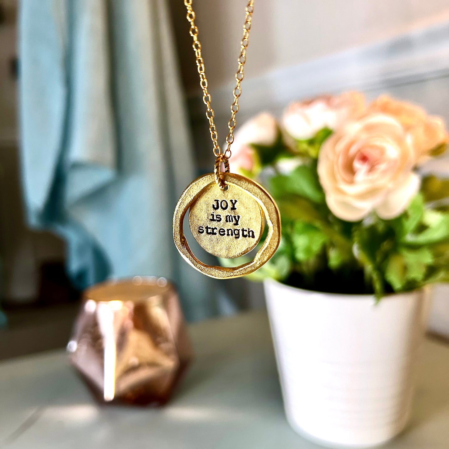 Joy Is My Strength Halo Necklace