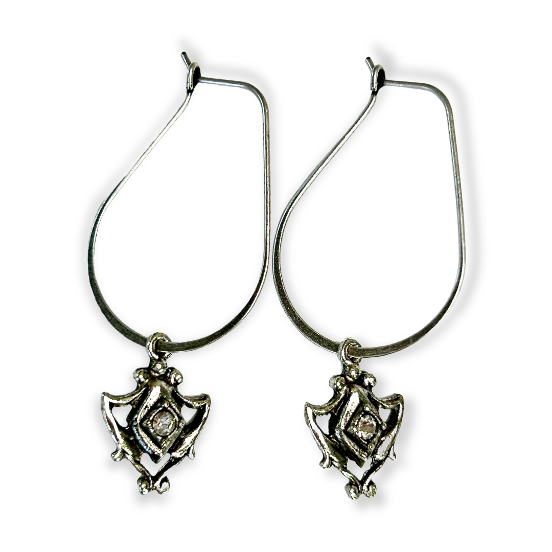 Heaven Inspired Charm Earrings - Silver