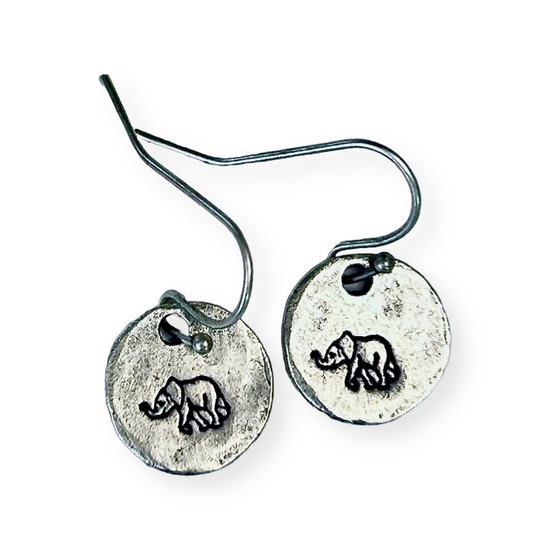 Heaven Inspired Stamped Earrings - Silver