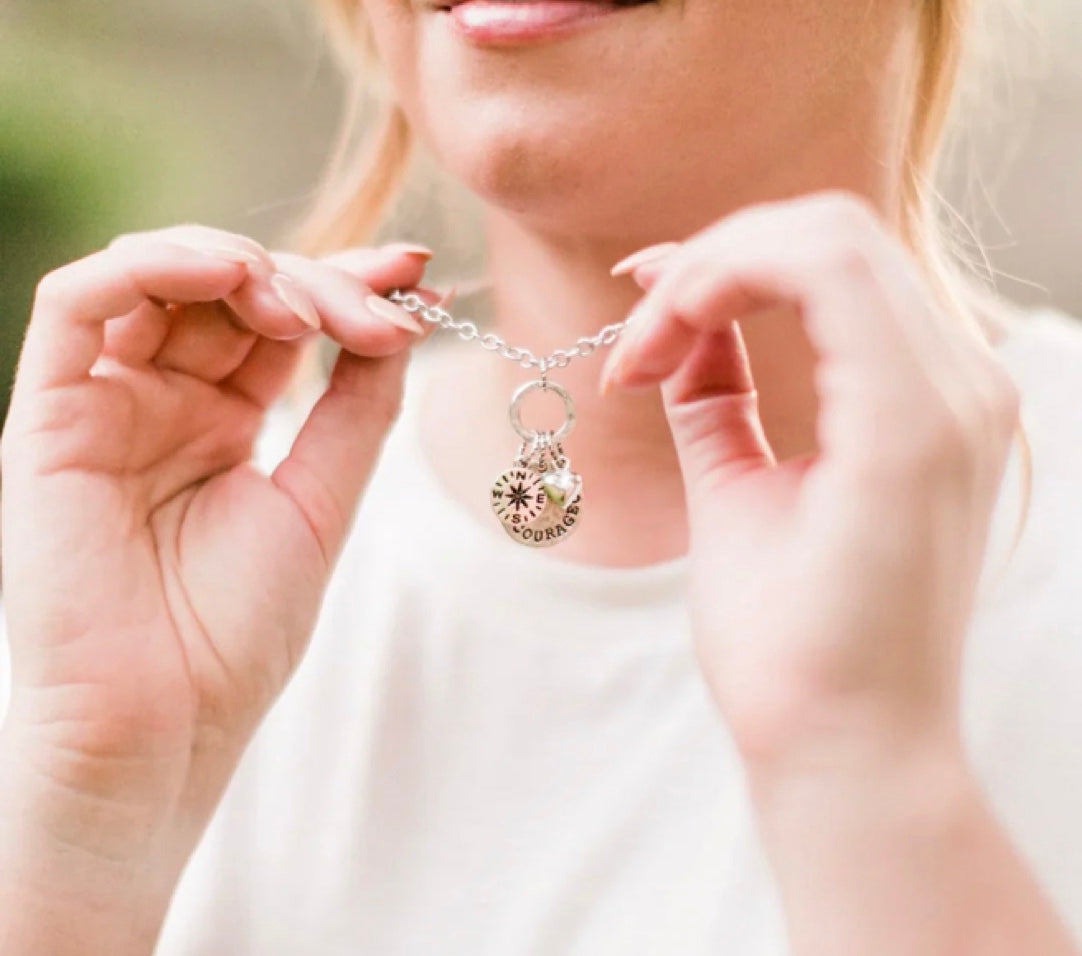 Angela Robinson wearing a Crowning Jewels pendant