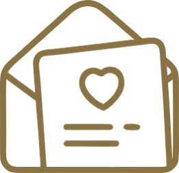 Envelope with a heart-stamped card