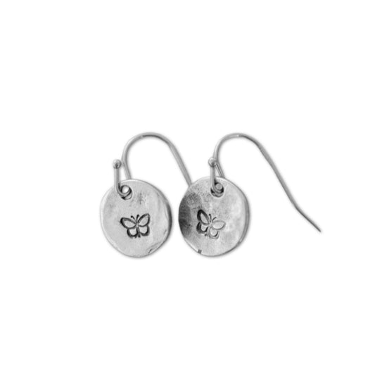 Heaven Inspired Stamped Earrings - Silver