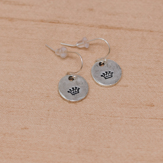 Heaven Inspired Stamped Earrings - Silver